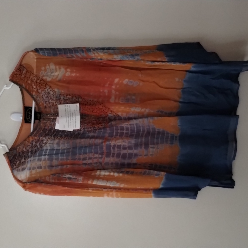 JULIA KIN WOMEN LONG SLEEVE SHEER BOHO TOP. NWT